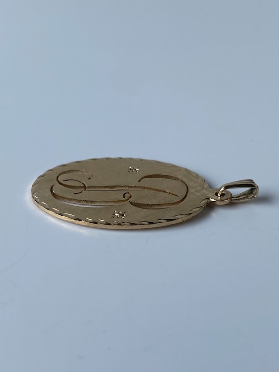 Solid 14k Yellow Gold Cursive Initial 'B' Charm - image 5