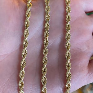 Collier chaîne vintage en or jaune massif 14 carats - 18 pouces - Bijoux de domaine - Or véritable