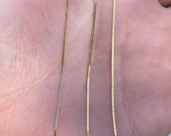 Vintage massief 14k geel goud sierlijke platte ketting - 15,75 inch - fijne landgoed sieraden - echt echt goud