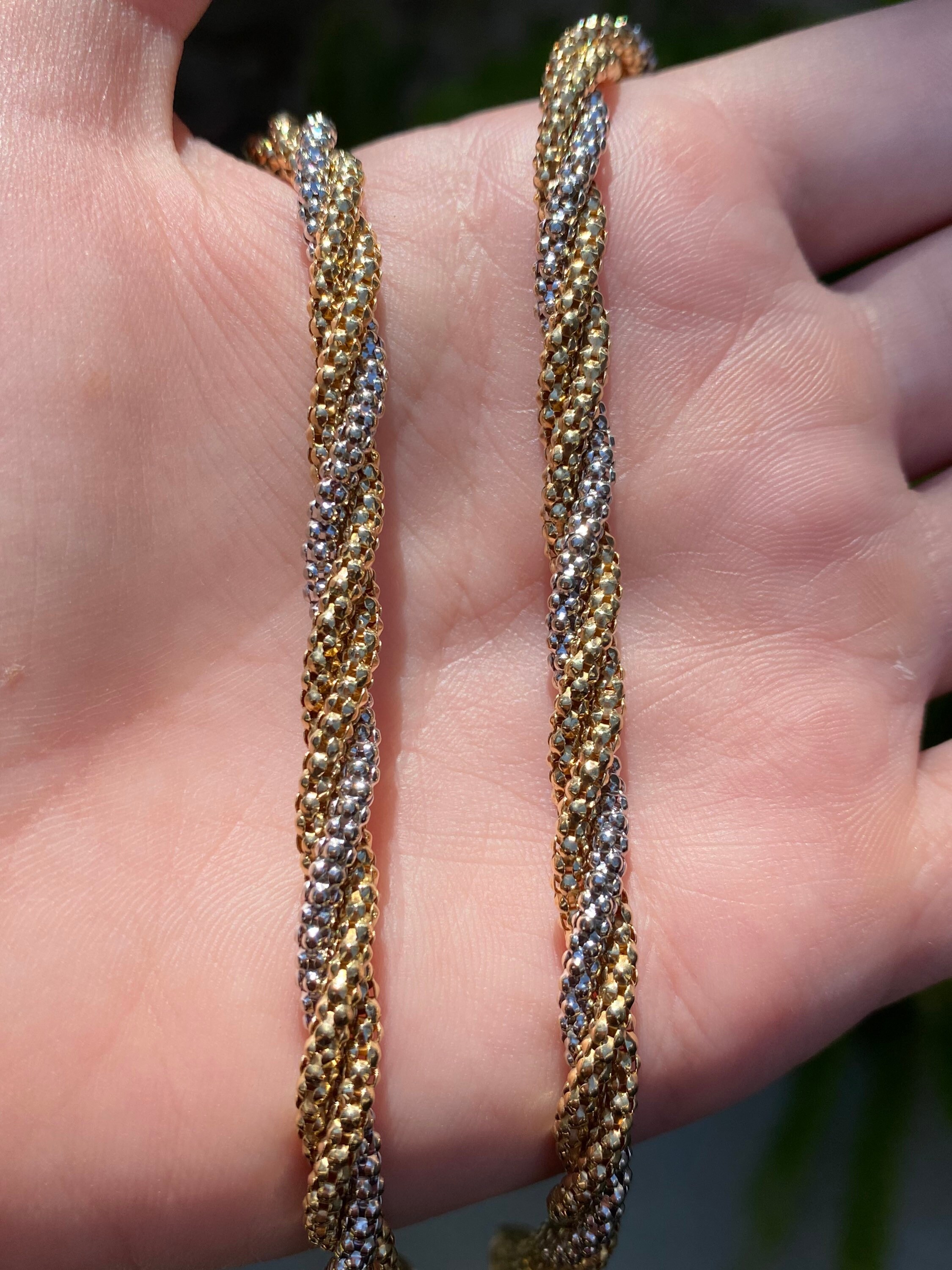 ■VINTAGE HOLLYWOOD■ Twist Chain Necklace VH24NNNE173M Gold Rope Twist Chain Necklace, Gold Chain Necklace, Rope