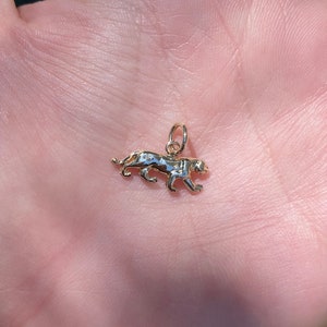 Vintage Solid 14k Yellow Gold Jaguar Charm - Real Genuine Gold - Fine Estate Jewelry