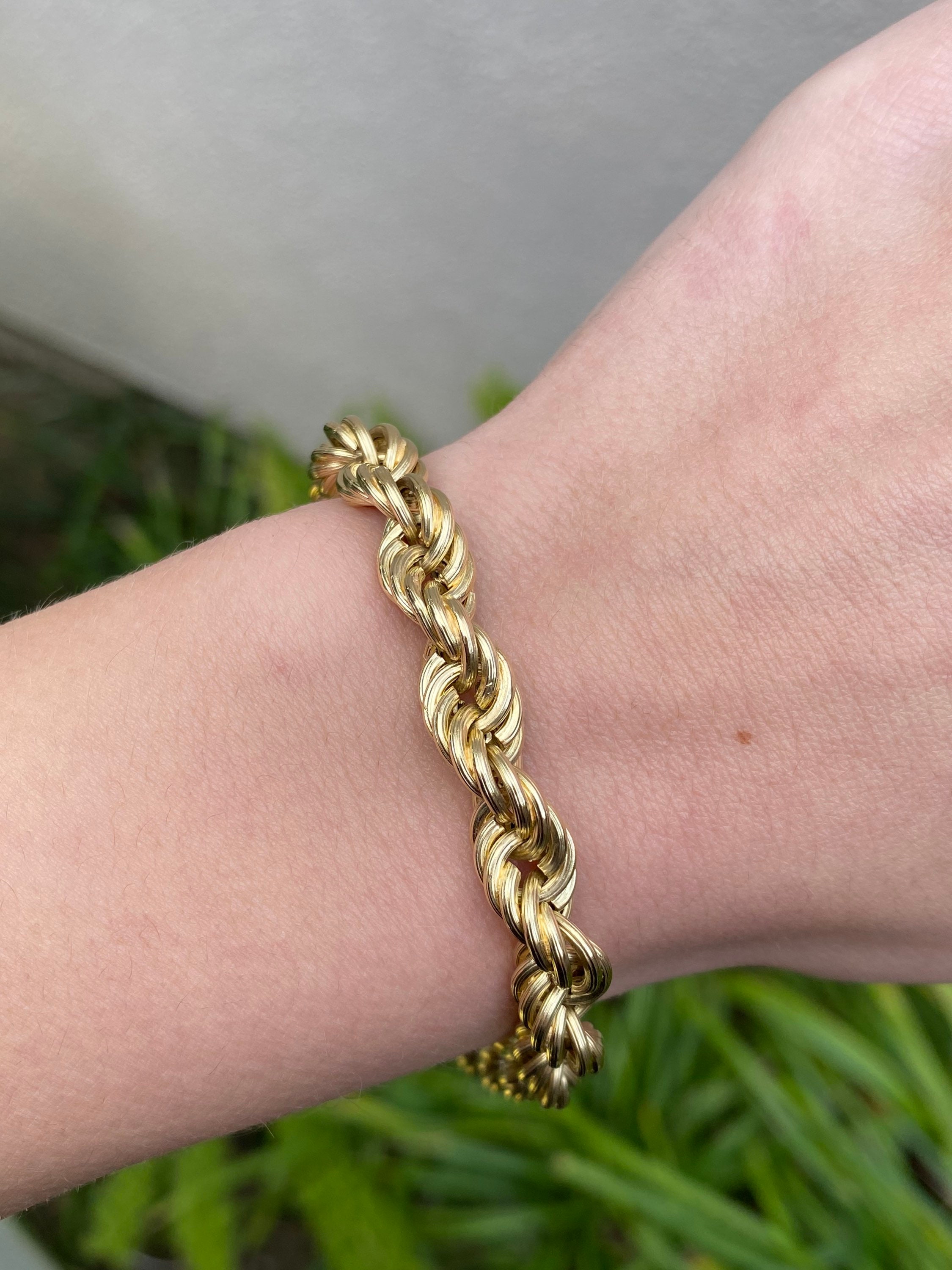 Chunky Link Chain Bracelet, Cuban Chain Bracelets, Gold Chain Bracelet  Women, Gold Filled Rope, Thick Chain Bracelet, Gold Filled Cuban Chain –  Agata1