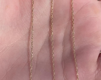 Vintage Solid 14k Yellow Gold Dainty Chain Necklace - 18.5 inches - Fine Estate Jewelry - Real Genuine Gold