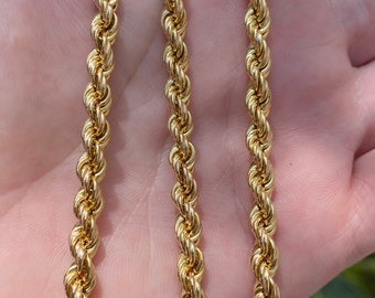 Vintage 18k Yellow Gold Thick Rope Chain - 20.25 inches - Fine Estate Jewelry - Real Genuine Gold