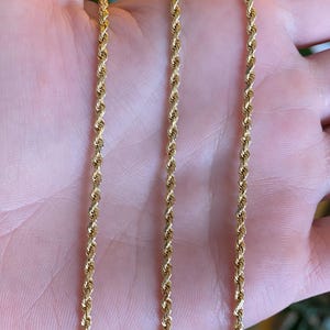 Vintage Solid 14k Yellow Gold Rope Chain Necklace - 30 inches - Fine Estate Jewelry - Real Genuine Gold
