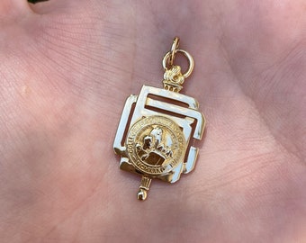 Vintage Solid 14k Yellow Gold 1930's Pocket Watch Key Charm - Pendant for Necklace - Real Genuine Gold - Quality Fine Estate Jewelry