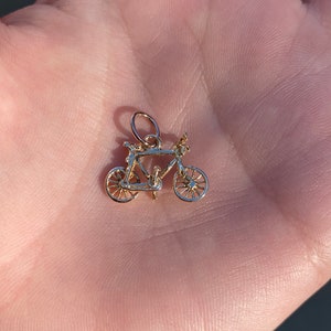 Vintage Solid 14k Yellow Gold Bicycle Charm - Fine Estate Jewelry - Real Genuine Gold - Pendant Necklace