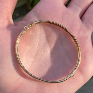 Vintage Solid 14k Yellow Gold Baby Bangle - Fine Estate Jewelry - Real Genuine Gold
