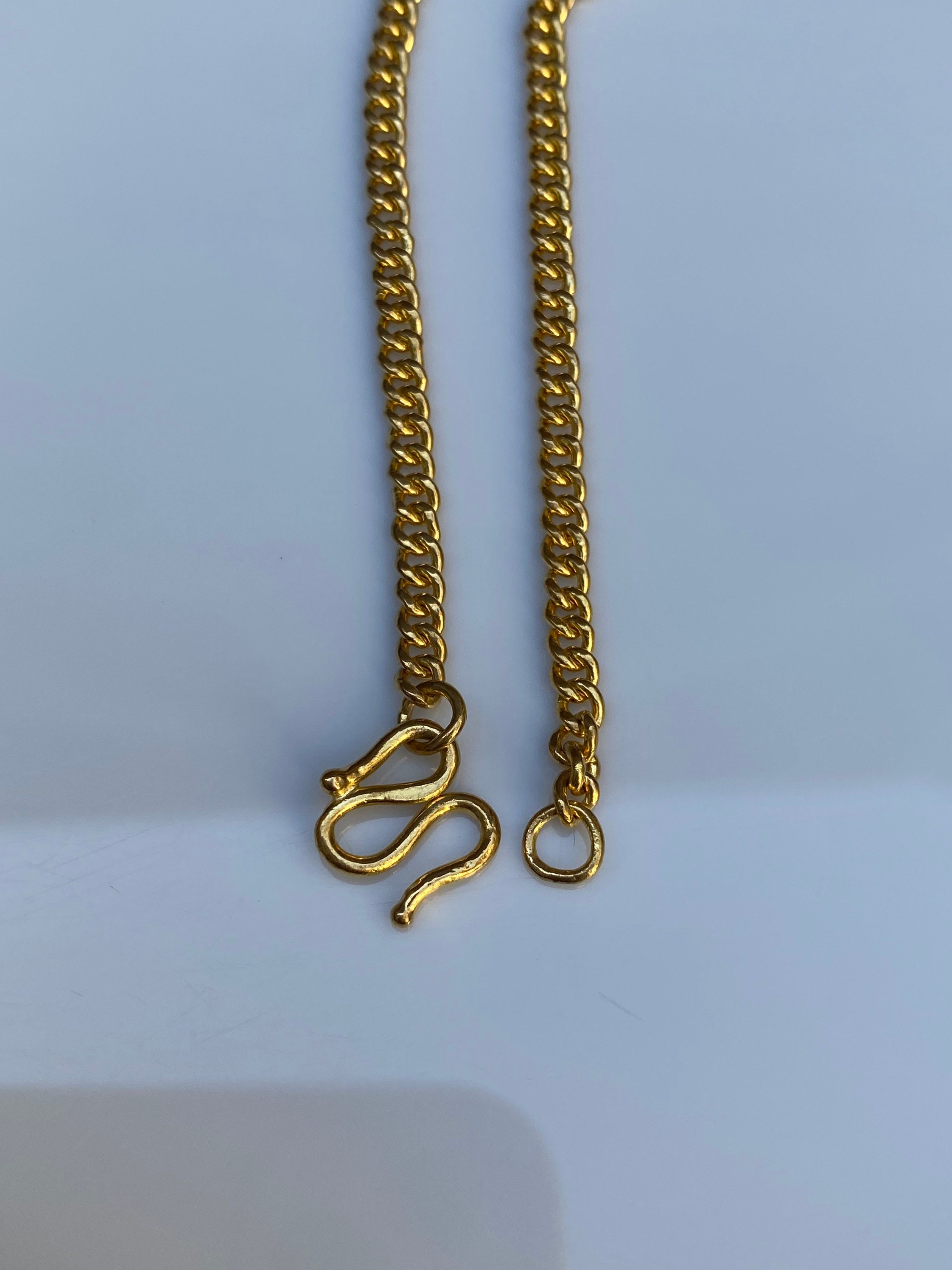 Real 24k Yellow Gold S Shape Clasp M Clasp Circle With Circle Can Suit For  Necklace Pure Chain