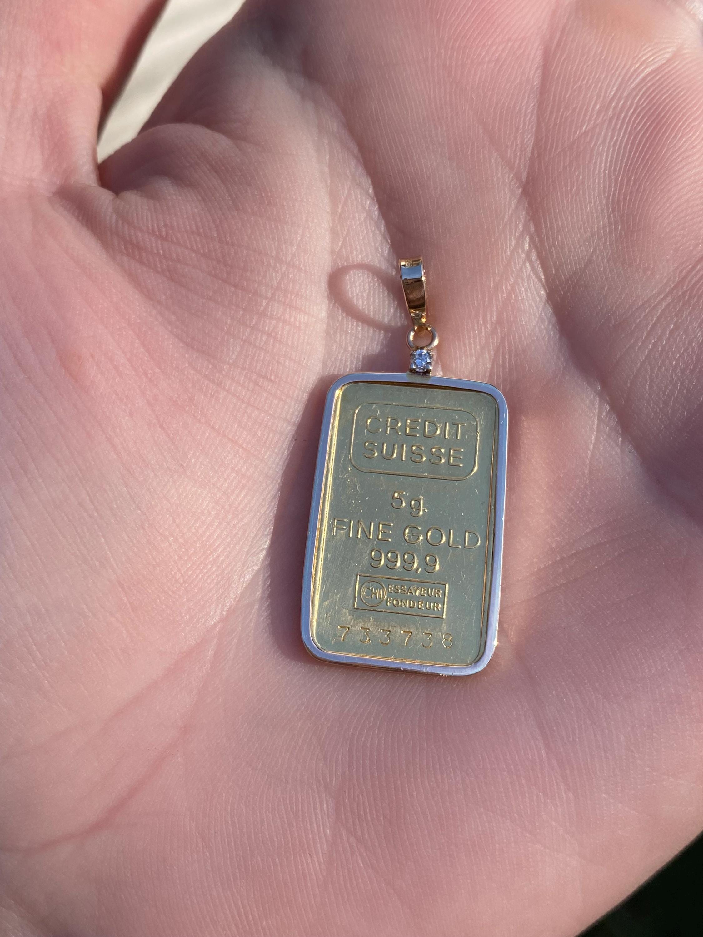 アクセサリー CREDIT SWISS / FINE GOLD 999.9 Pendant Swiss Gold Bar Pendant 14k 999 Fine Yellow Gold Credit