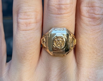 10K Solid Gold Yellow Josten 1956 High School Class Northridge