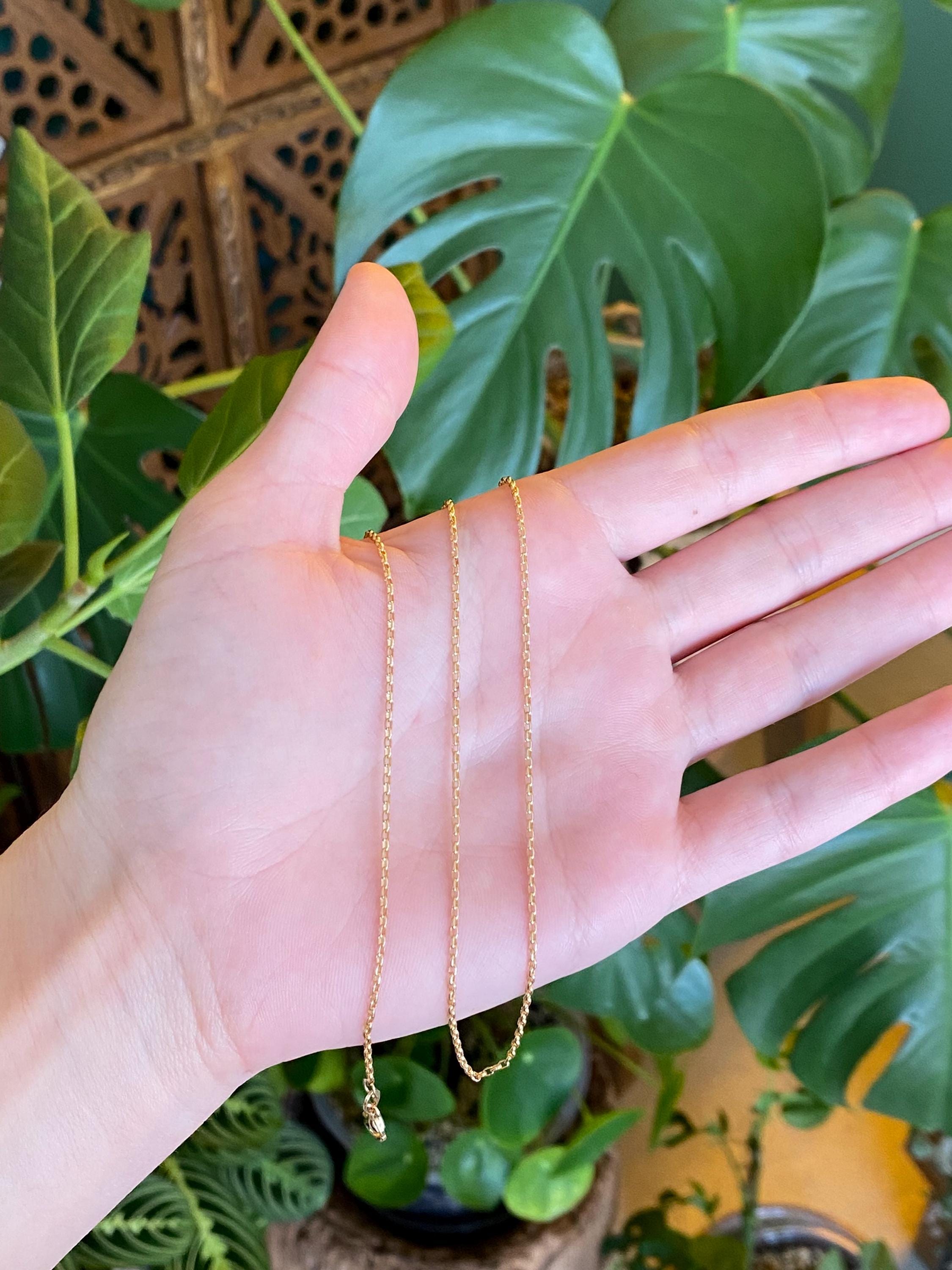 Vintage Solid 9k Yellow Gold Rounded Chain Necklace - 19.75 Inches - Etsy