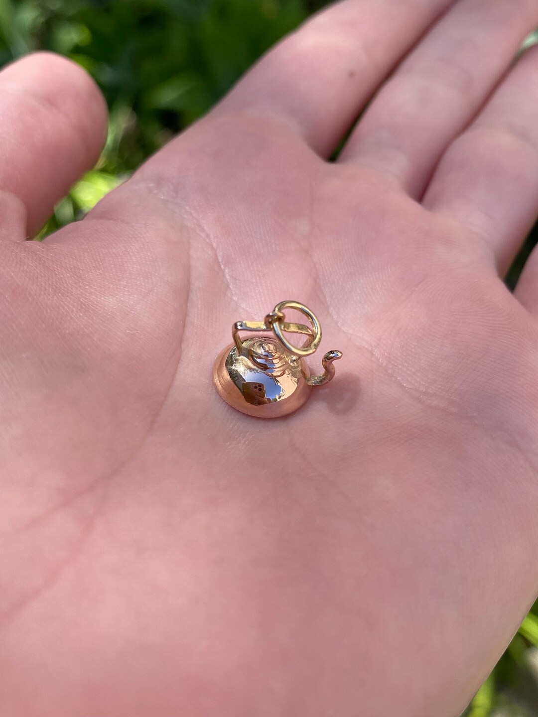 Solid 18k Yellow Gold Tea Kettle Charm Pendant for Necklace Etsy