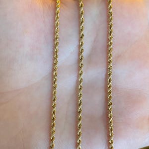 Vintage Solid 14k Yellow Gold Rope Chain Necklace - 24.25 inches - Fine Estate Jewelry - Real Genuine Gold