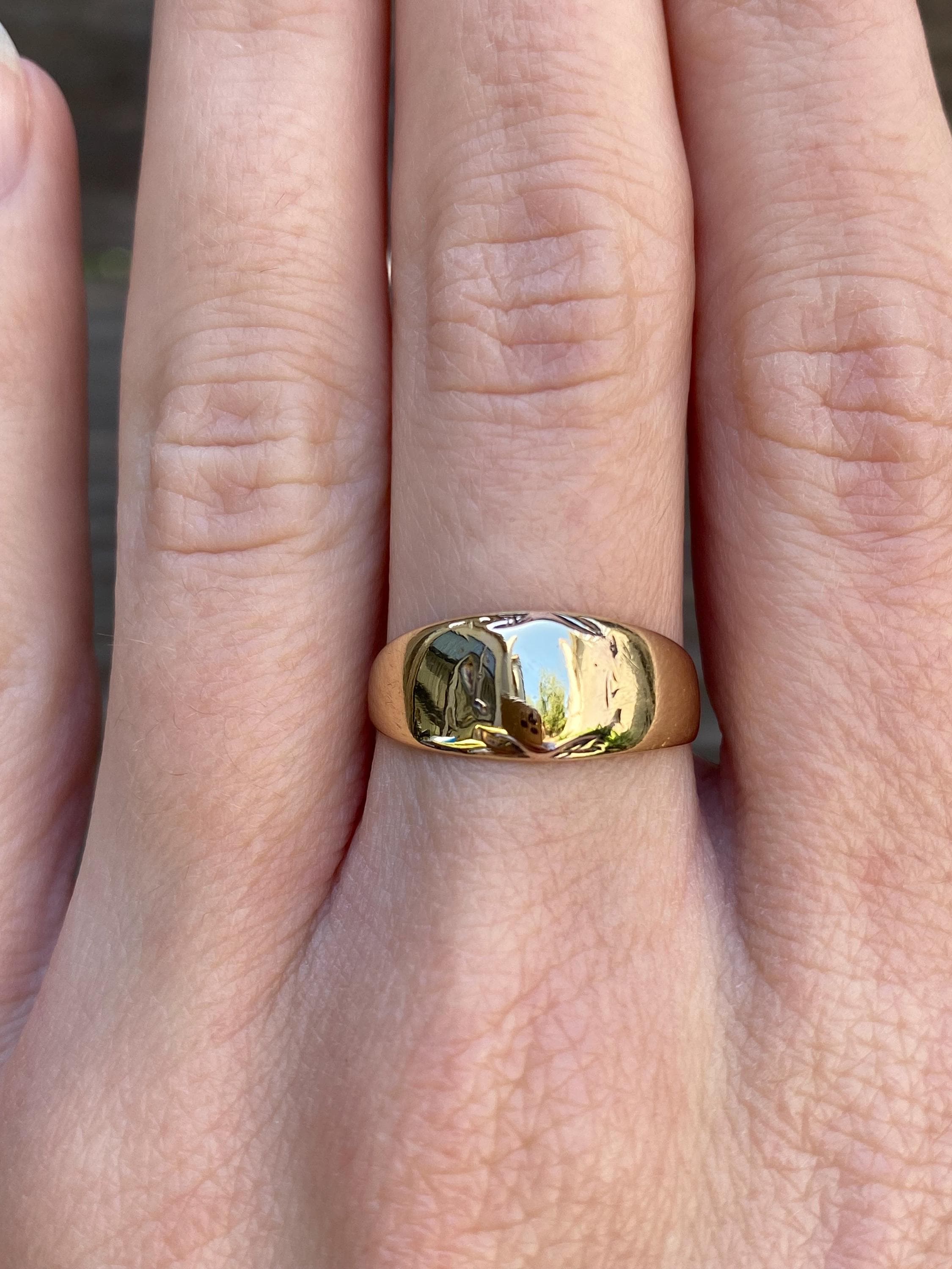 Vintage Solid 14k Yellow Gold Worn Signet Ring - Size 7 - Fine Estate Jewelry - Real Genuine Gold