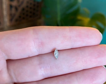 Vintage Solid 14k White Gold SINGLE Diamond Stud Earring - Fine Estate Jewelry - Real Genuine Gold