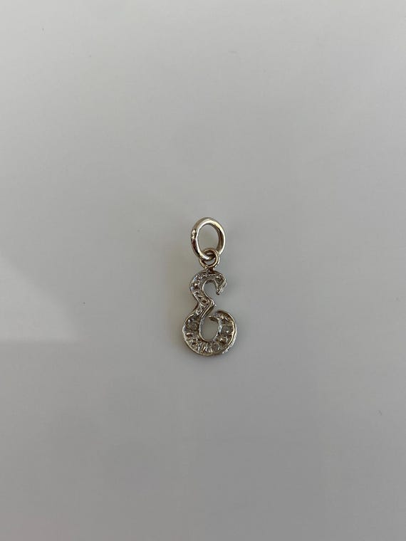 Vintage Solid 14k White Gold Initial 'E' Charm - image 3