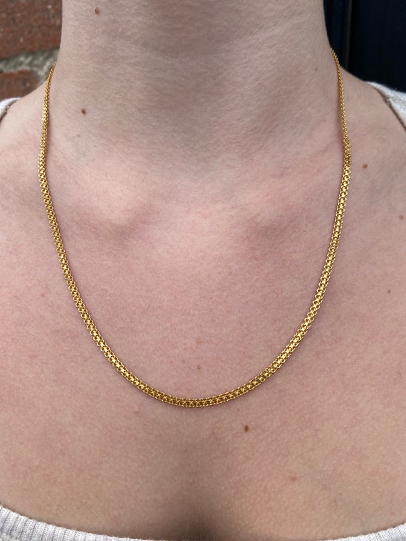 Vintage Solid 21k Yellow Gold Bismark Chain Neckl… - image 2