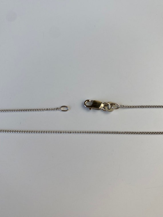 Vintage Solid 14k White Gold Dainty Spiga Chain N… - image 8