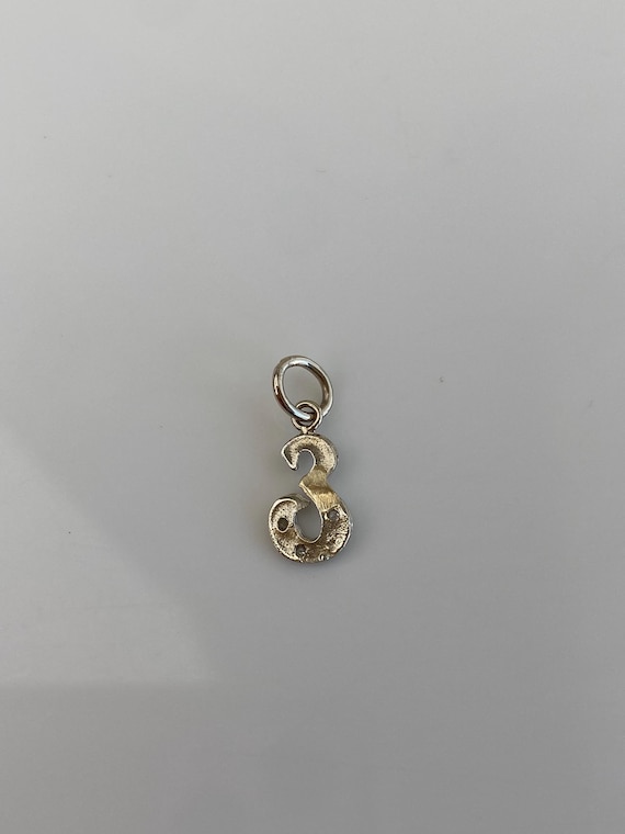 Vintage Solid 14k White Gold Initial 'E' Charm - image 4