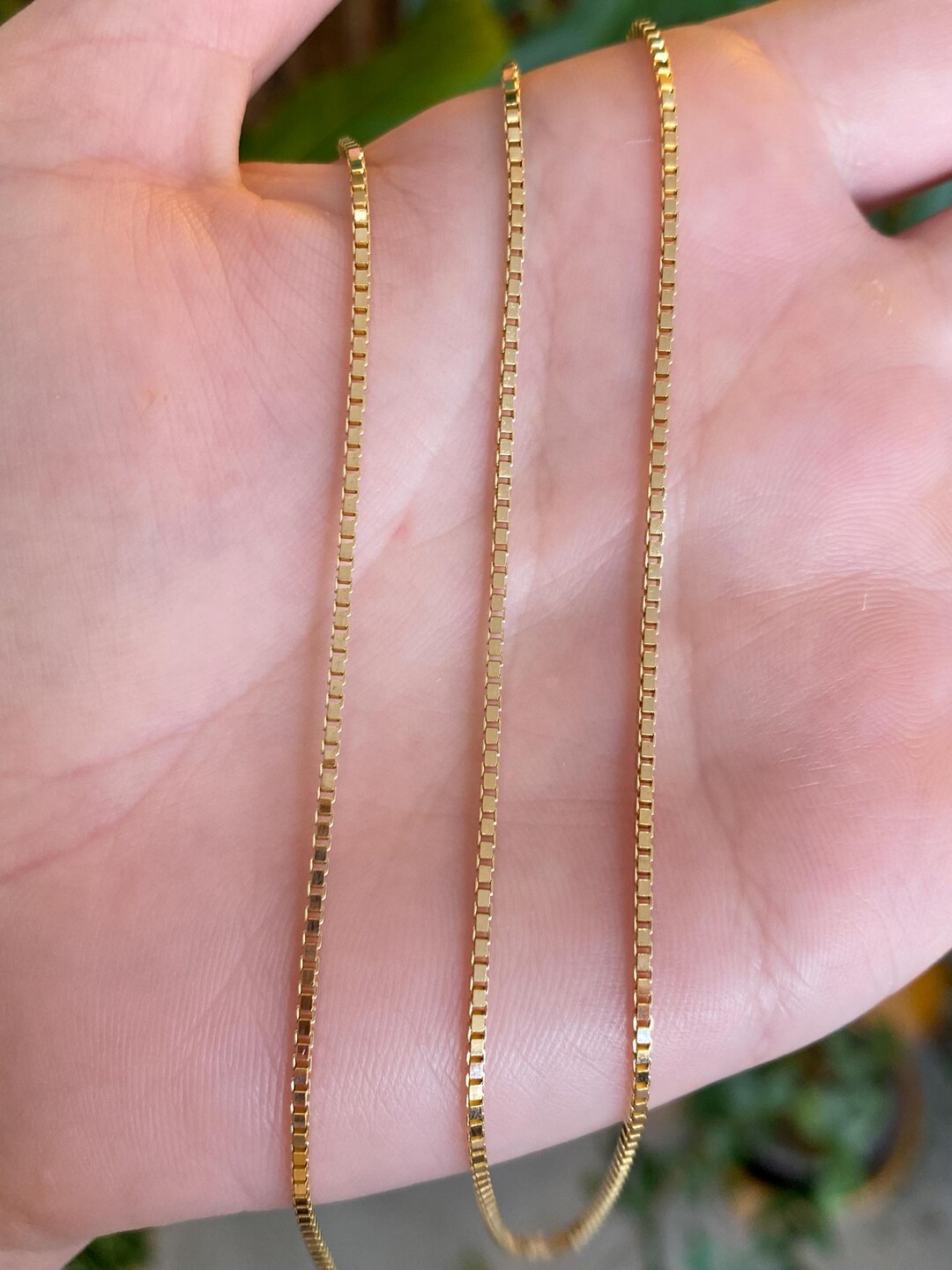 Vintage Solid 14k Yellow Gold Box Chain Necklace - 20 Inches - Etsy