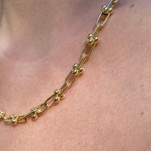 Solid 14k Yellow Gold U-Link Chain Necklace 18 inches 4.5mm Brand New Jewelry Real Genuine Gold High Quality image 3