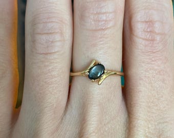 Vintage Solid 10k Yellow Gold Star Sapphire Ring - Size 6.25 - Fine Estate Jewelry - Real Genuine Gold