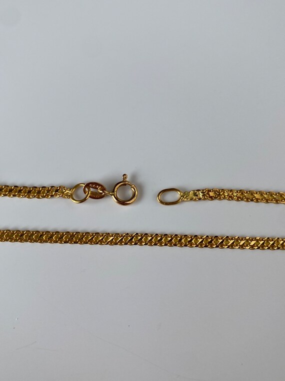 Vintage Solid 21k Yellow Gold Bismark Chain Neckl… - image 8