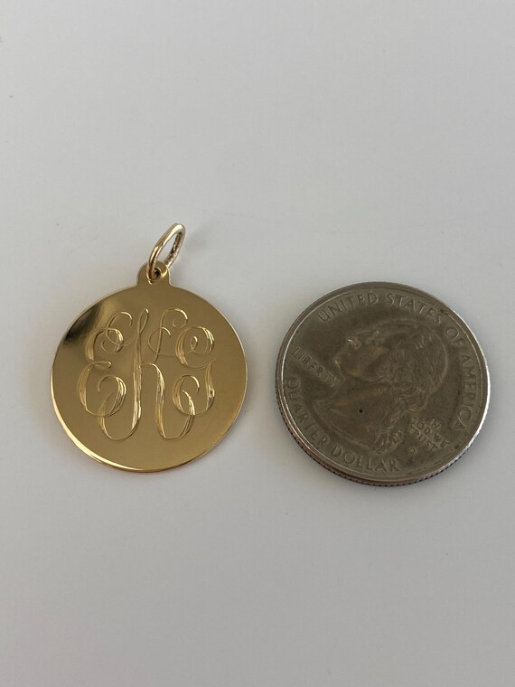 Solid 14k Yellow Gold Monogram Charm - Quality Fi… - image 6