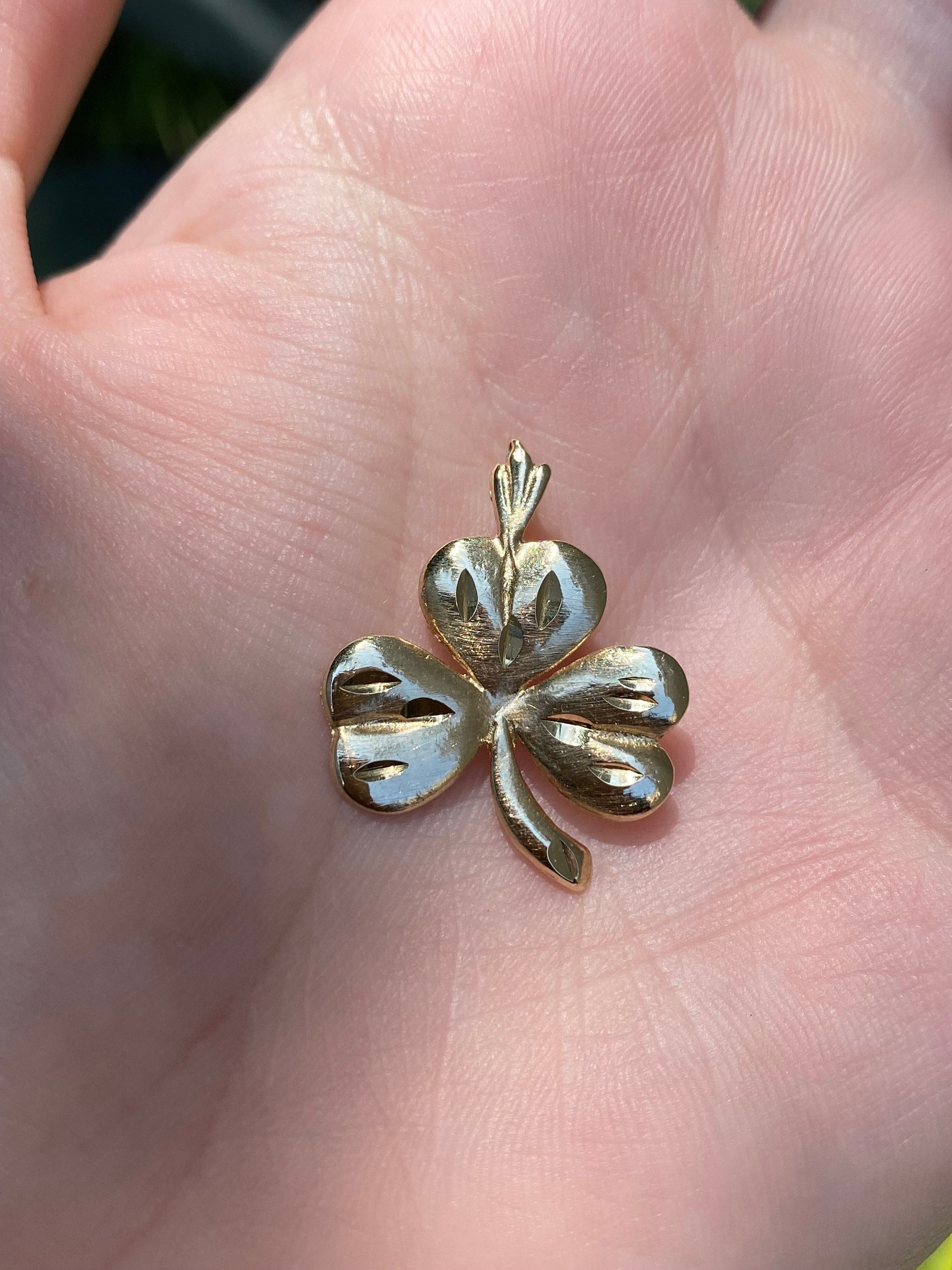ヴィンテージ ソリッド 14K イエロー ゴールド ダイヤモンド カット 