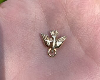 Vintage massief 14k geel gouden vogel charme - fijne landgoed sieraden - hanger ketting - echt echt goud