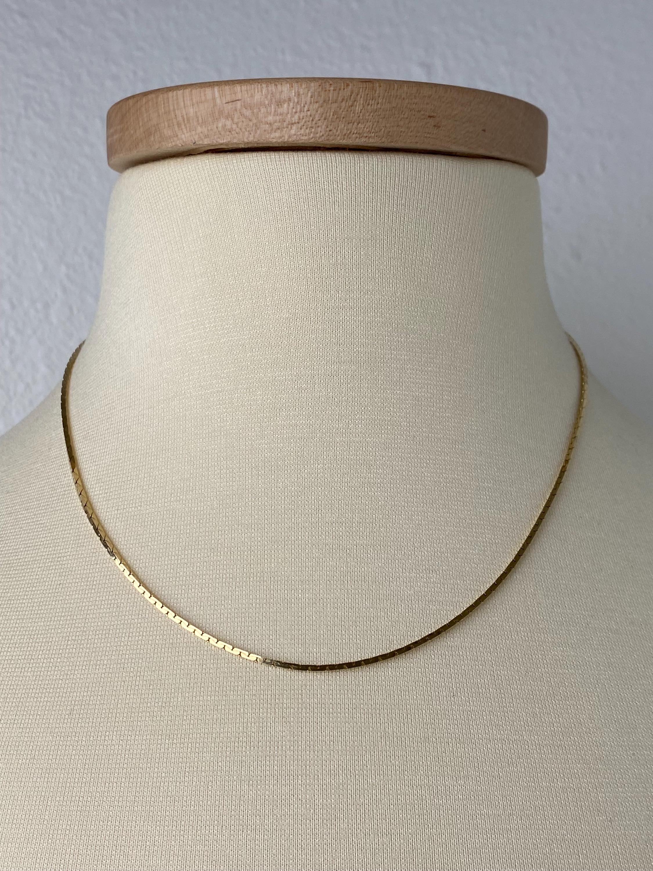 Triangular Link Chain Vintage Solid 14k Yellow Gold Triangle Link Chain Necklace - 18 Inches ...