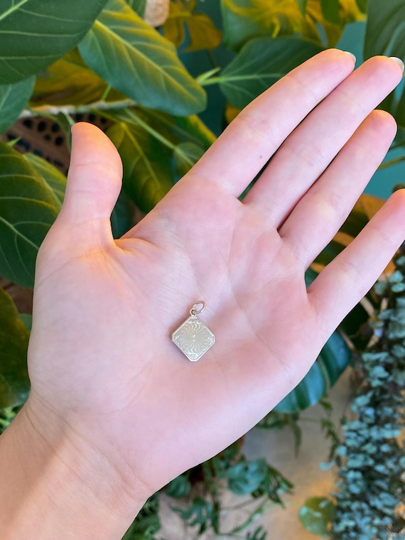 Solid 10k White Gold Pattern Cufflink Conversion … - image 2