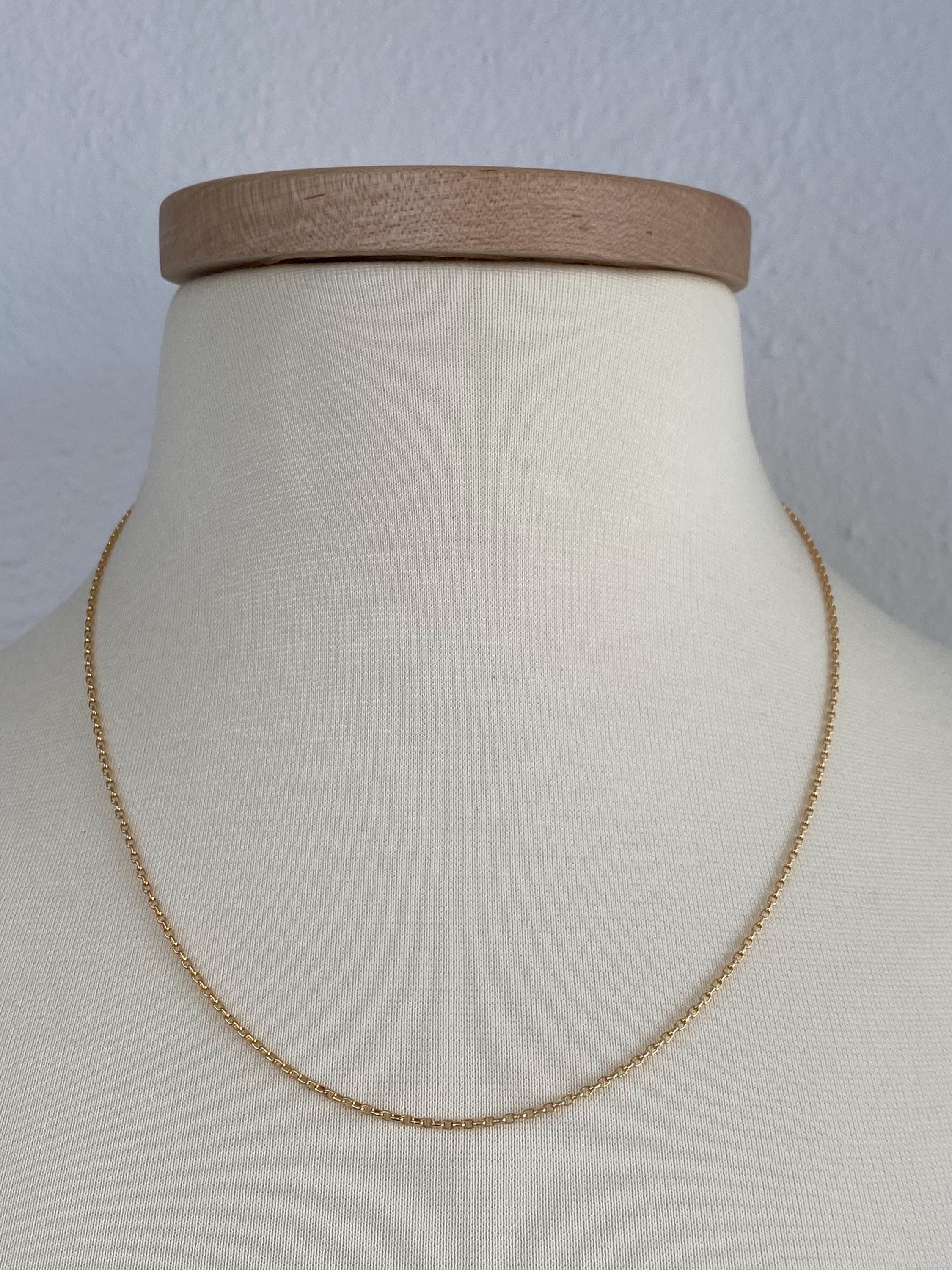 Vintage Solid 9k Yellow Gold Rounded Chain Necklace - 19.75 Inches - Etsy