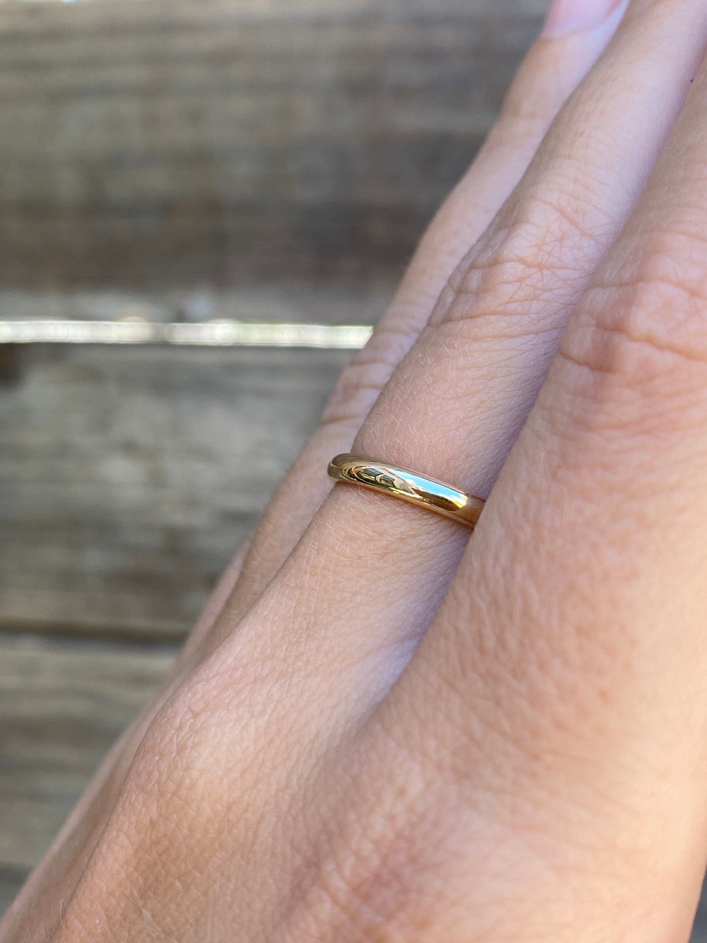 Vintage Solid 14k Yellow Gold Slim Ring Band - Size 8 Vintage Solid 14k Yellow Gold Slim Ring Band - Size 8