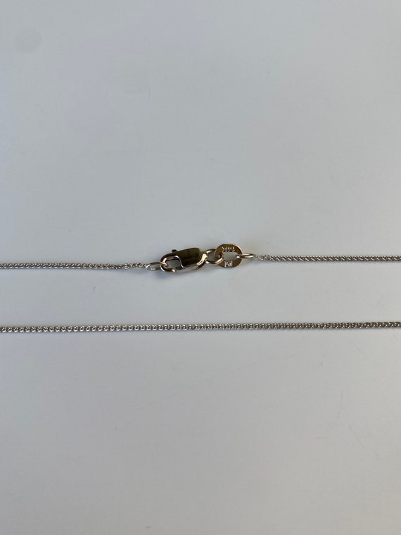 Vintage Solid 14k White Gold Dainty Spiga Chain N… - image 7