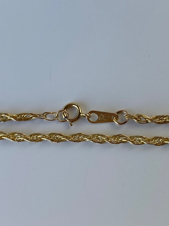 Vintage Solid 14k Yellow Gold Twist Chain Bracele… - image 5