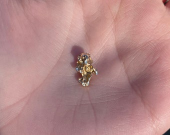 Vintage Solid 14k Yellow Gold Nugget Charm - Quality Fine Estate Jewelry - Pendant for Necklace - Real Genuine Gold
