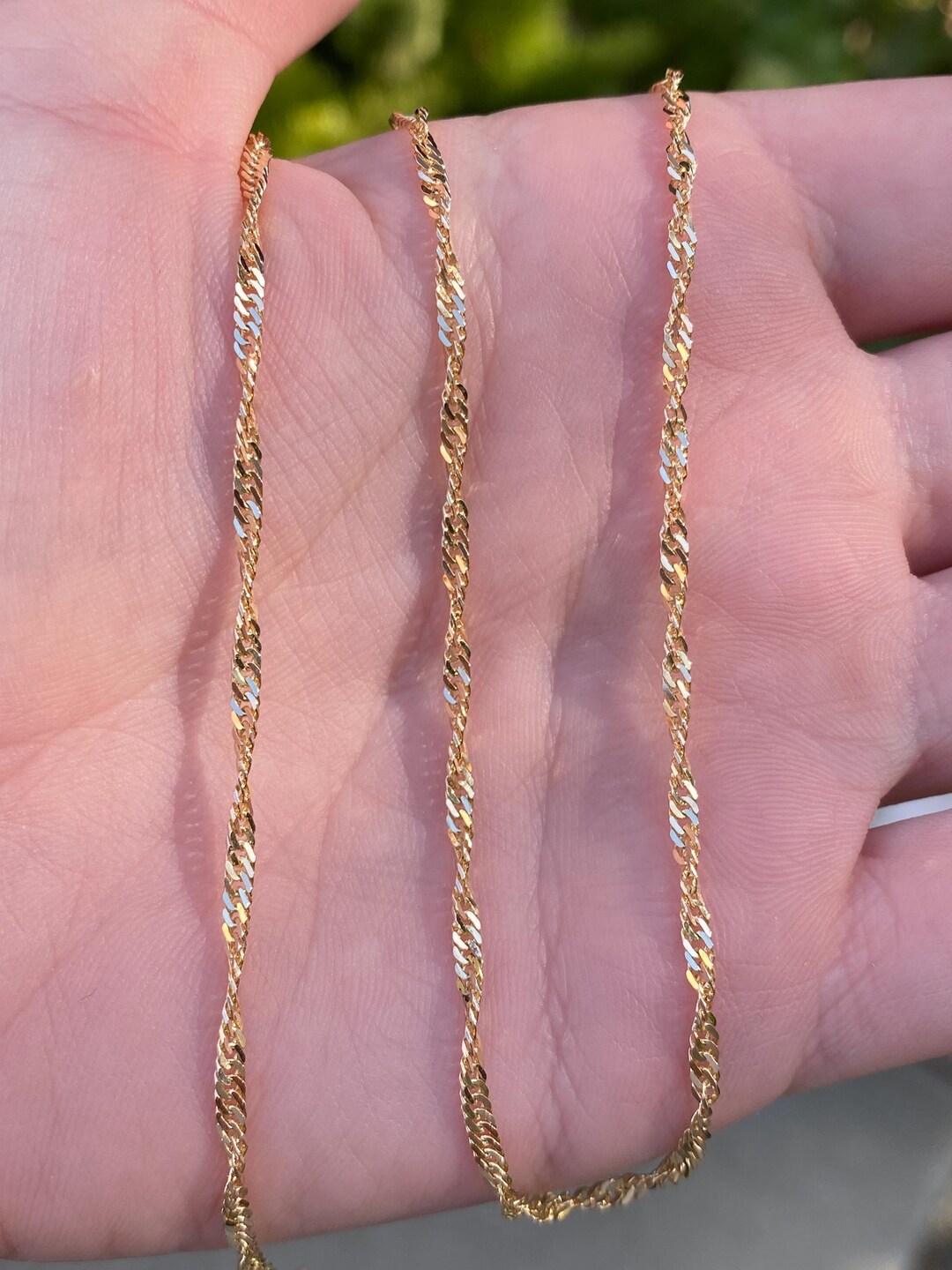 ★VINTAGE HOLLYWOOD★ Twist Chain Necklace Vintage 18