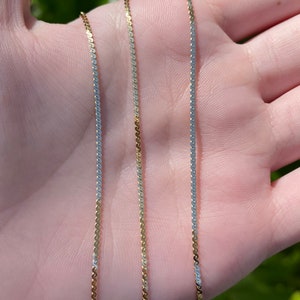 Vintage Solid 14k Yellow Gold Long Serpentine Chain Necklace - 30.25 inches - Quality Fine Estate Jewelry - Real Genuine Gold