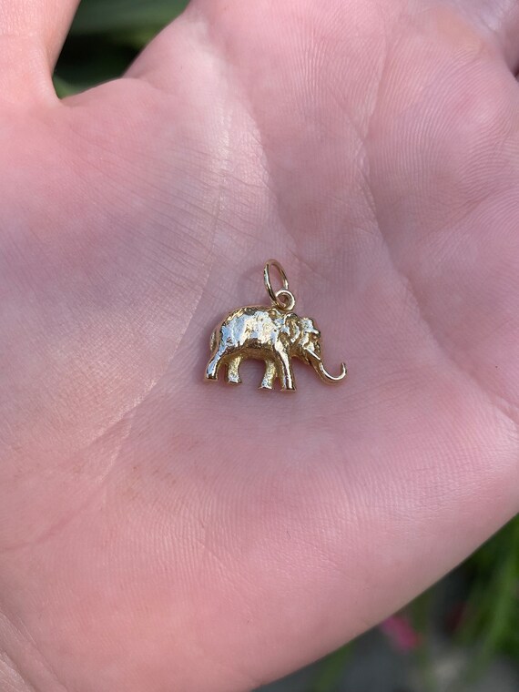 Vintage Solid 14k Yellow Gold Elephant Charm Pendant for Necklace Real Genuine Gold Quality Fine Estate Jewelry Etsy