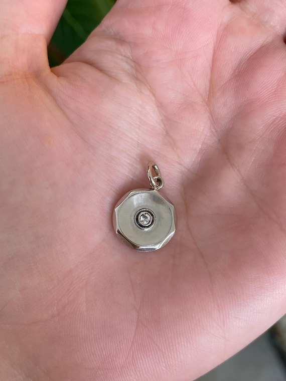 Vintage Solid Platinum Diamond Cufflink Conversio… - image 1