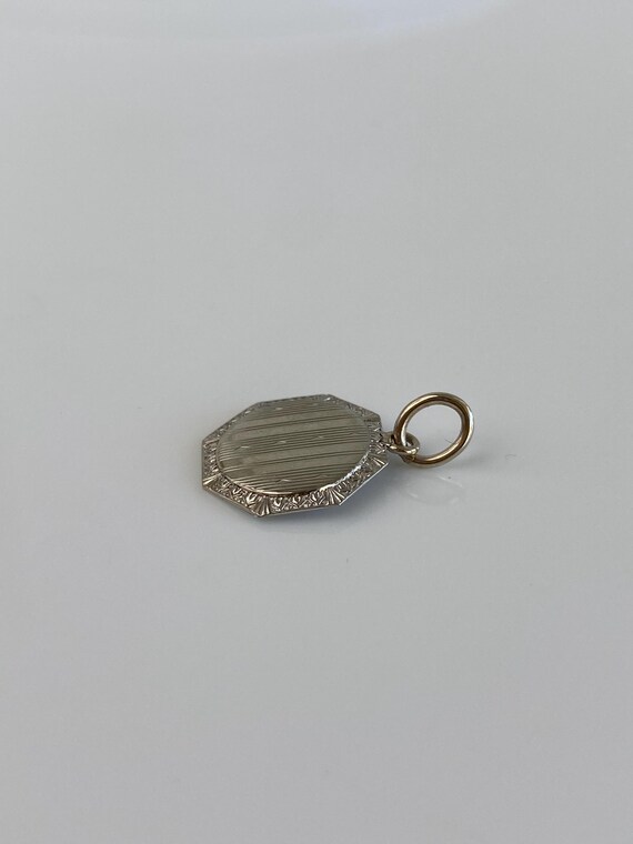 Solid 10k White Gold Lined Cufflink Conversion Ch… - image 5