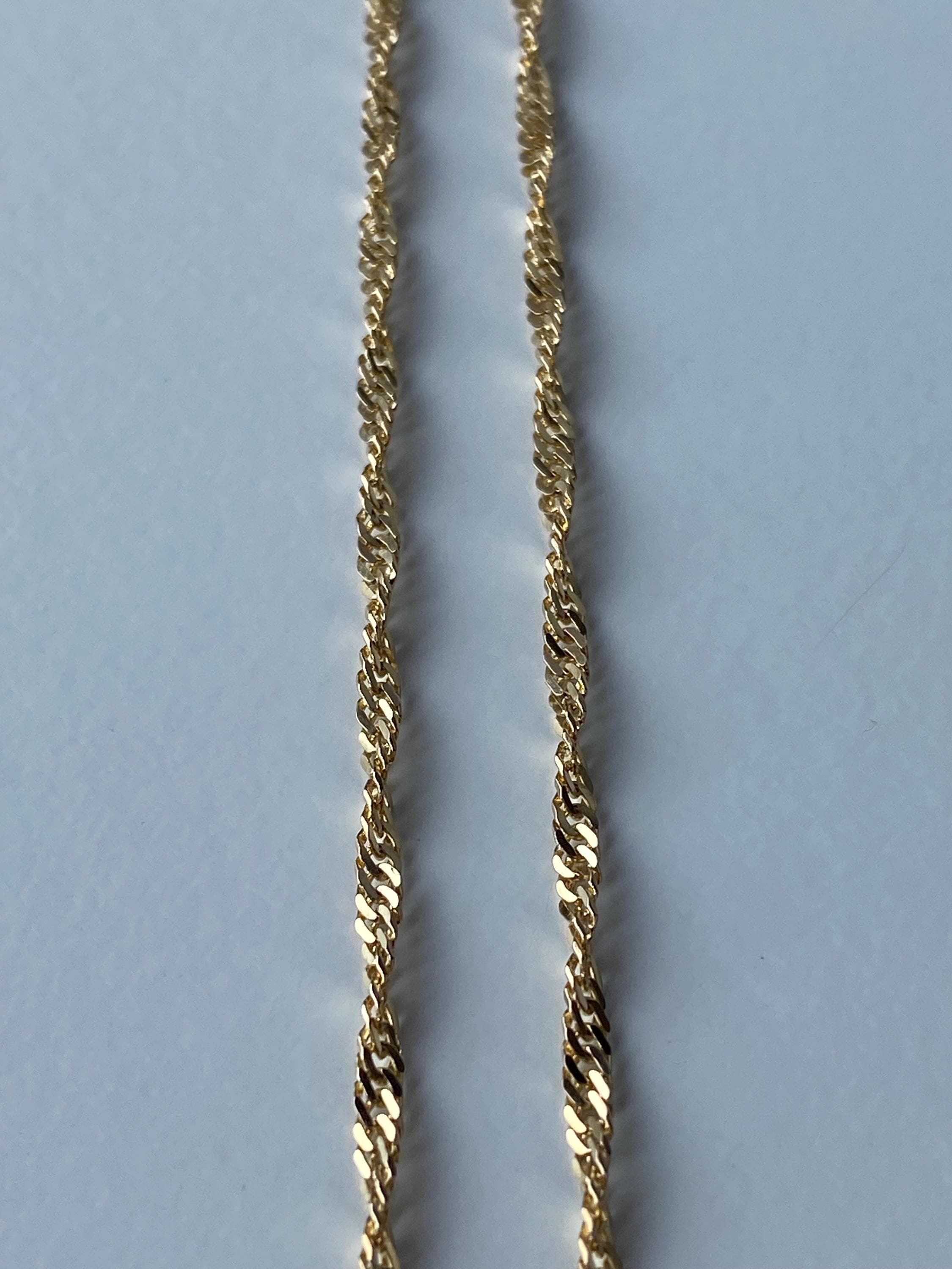Vintage Solid 14k Yellow Gold Twist Chain Necklace - 16