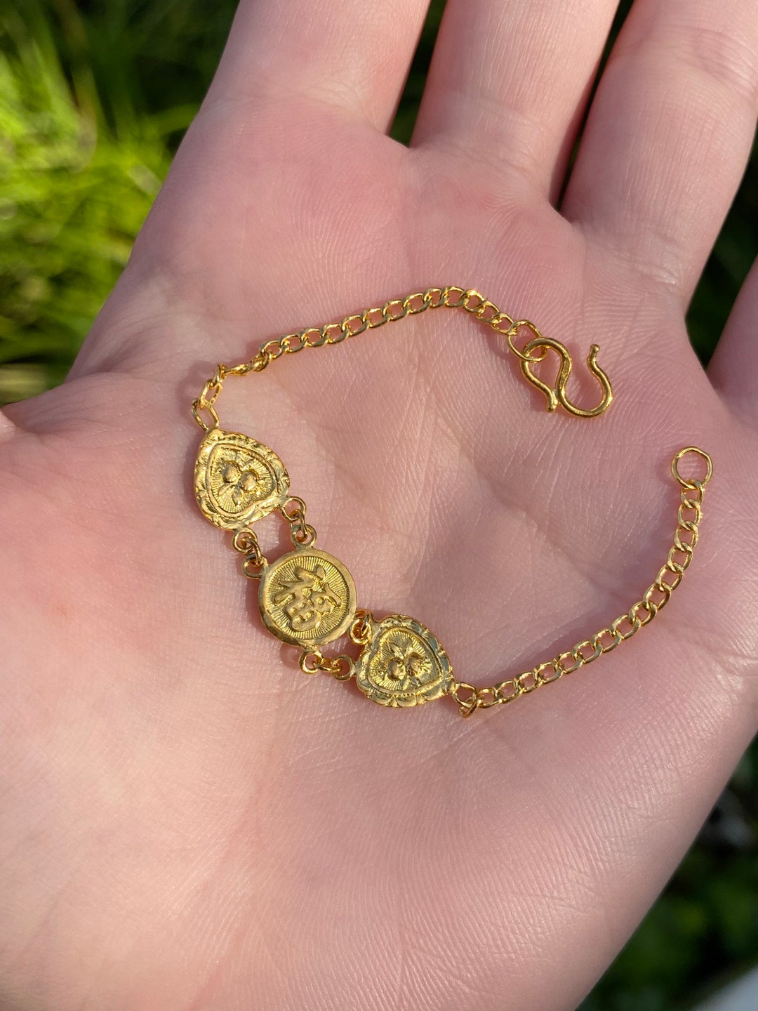 Vintage Solid 24k Gold Baby Chain Bracelet High Karat 4.75 Etsy