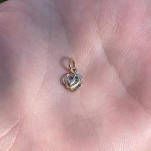 Solid 14k Little Raw Heart Charm