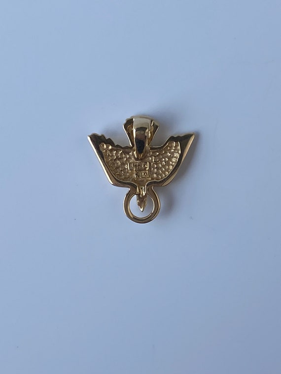 Vintage Solid 14k Yellow Gold Bird Charm - Fine E… - image 4