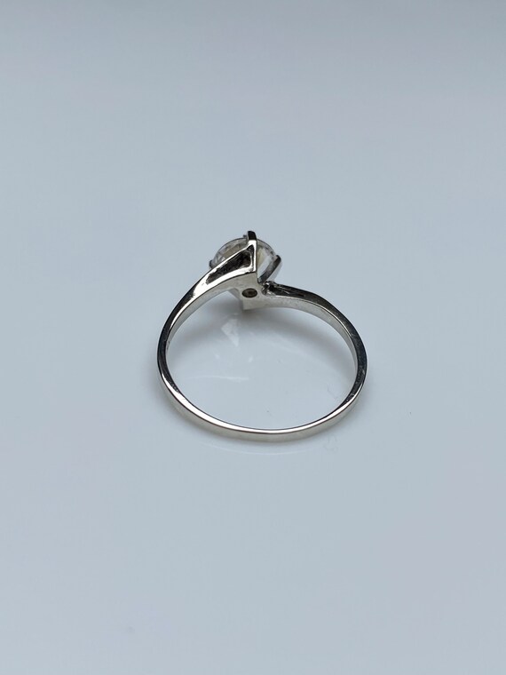 Vintage Solid 10k White Gold Cubic Zirconia Ring Size 6.5 Quality