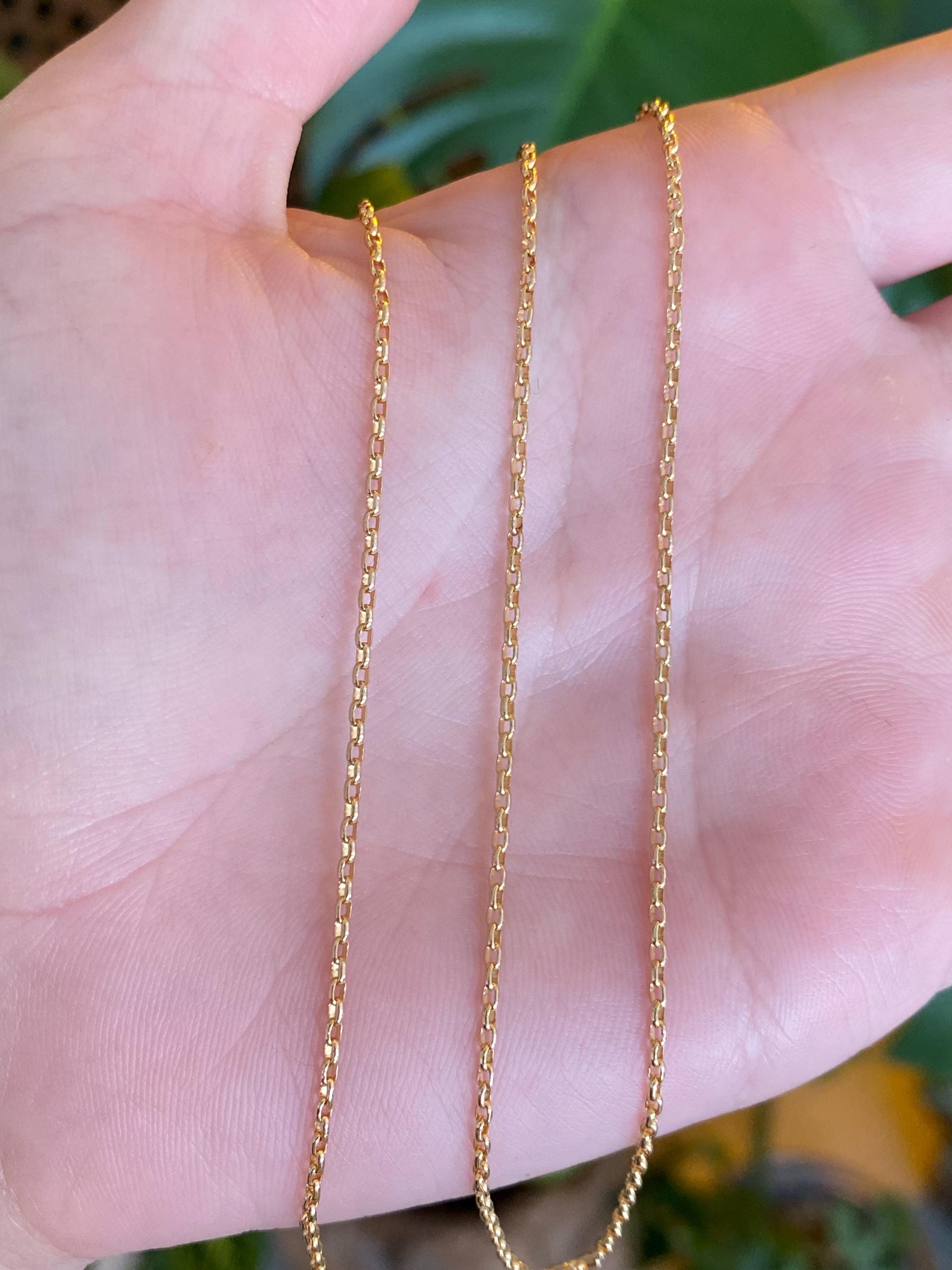 Vintage Solid 9k Yellow Gold Rounded Chain Necklace - 19.75 Inches - Etsy