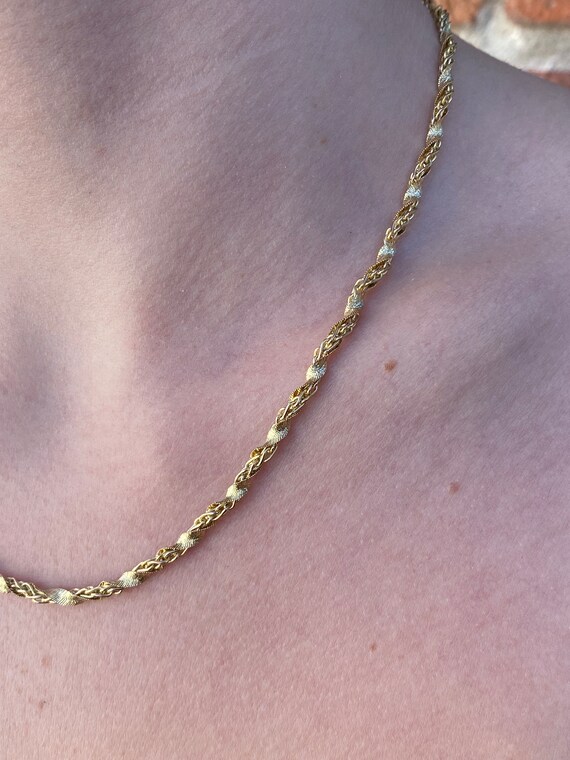 Vintage 14k Yellow Gold Twist Chain Necklace - 18… - image 3